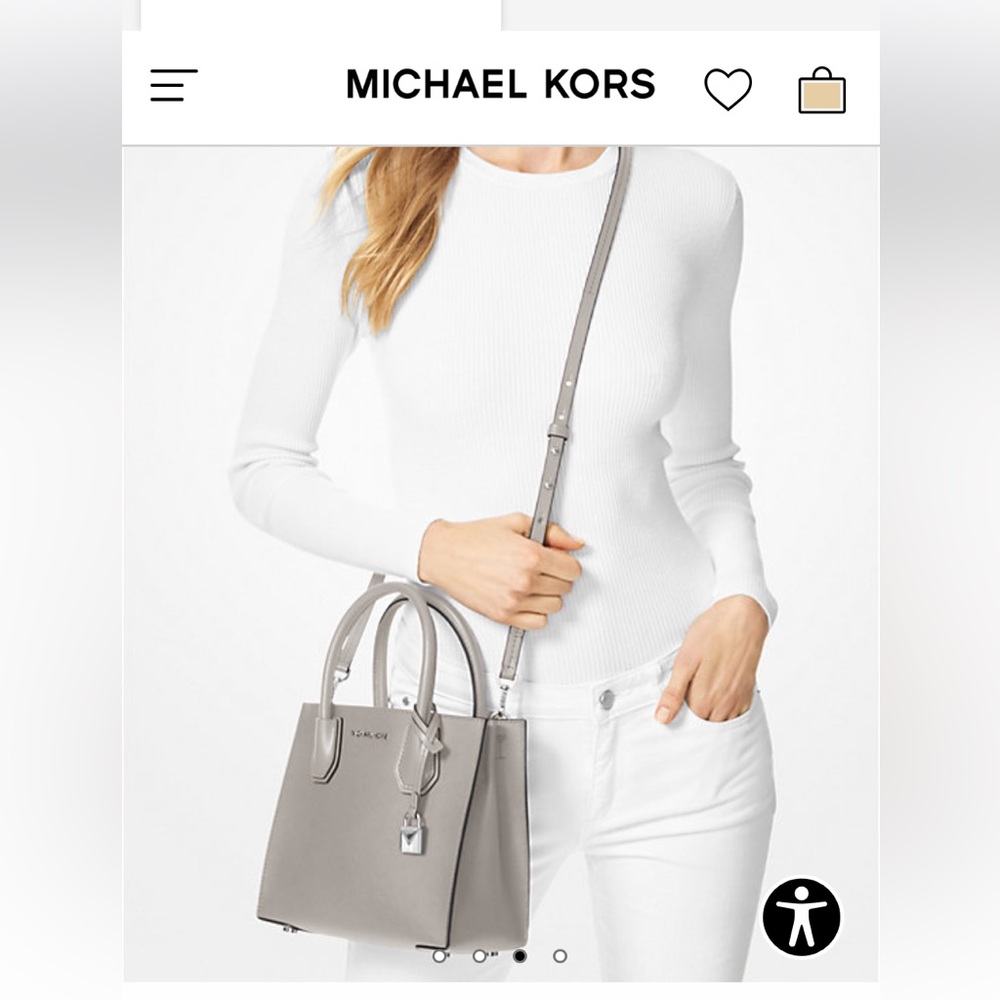 🎉 Host Pick 🎉 Michael Kors Gray Leather Tote Bag - Picture 11 of 12